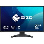 EIZO FlexScan EV2740X-BK 68,5 cm (27 Zoll) Monitor (USB-C (94W PD), DisplayPort, HDMI, USB-Hub, RJ-45 LAN, KVM Switch, 5 ms Reaktionszeit, 3840 x 2160 (4K UHD)) schwarz