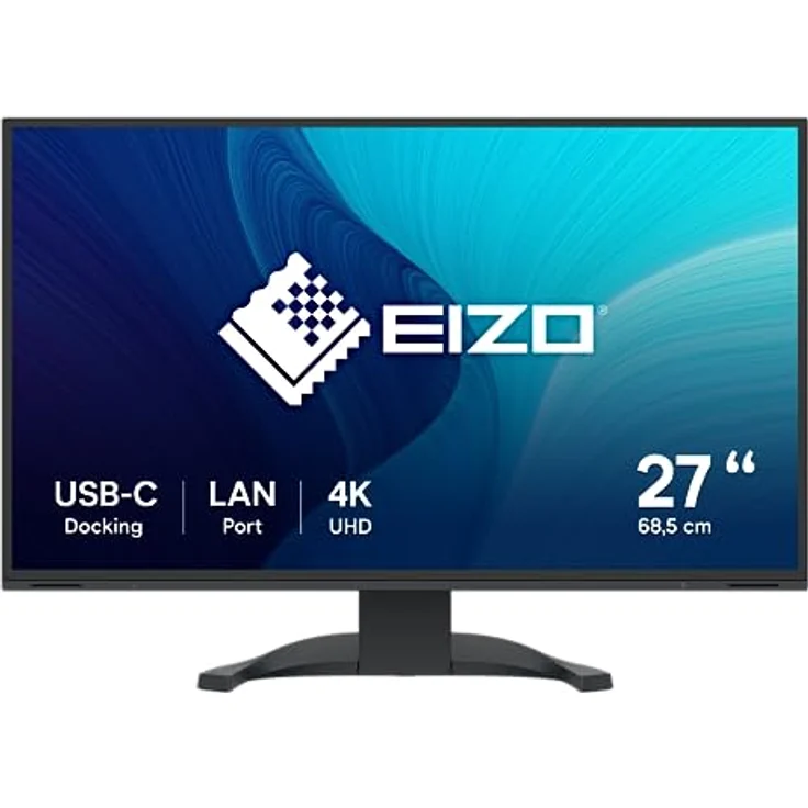 EIZO FlexScan EV2740X-BK 68,5 cm (27 Zoll) Monitor (USB-C (94W PD), DisplayPort, HDMI, USB-Hub, RJ-45 LAN, KVM Switch, 5 ms Reaktionszeit, 3840 x 2160 (4K UHD)) schwarz – Bild 1