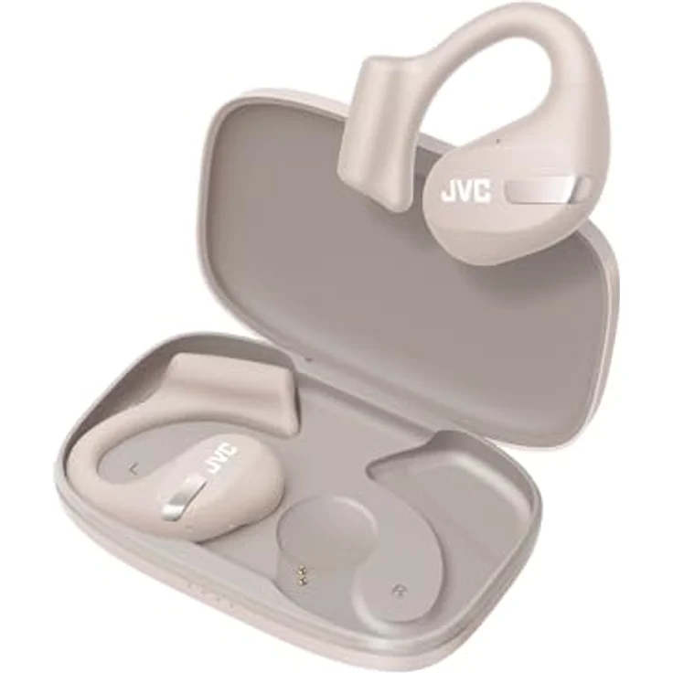 JVC Nearphones HA-NP50T-C, True Wireless Earbuds, Open Ear Design, Active Noise Reduction, Multi-Point, IPX4, Mikrofon-Muting, 38 Std. Laufzeit, BT 5.3, (Sand Beige) – Bild 3