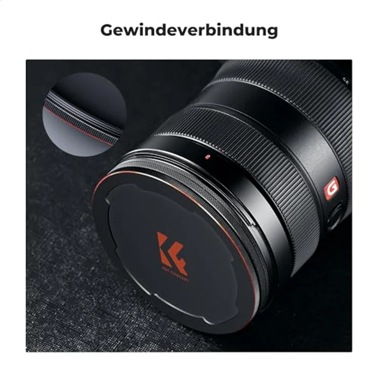 K&F Concept 2-in-1 Magnetic Metall Objektivdeckel mit Gewinde, 86mm, kompatibel mit K&F Concept Magnetischen Filtern und universellen Objektiven – Bild 3