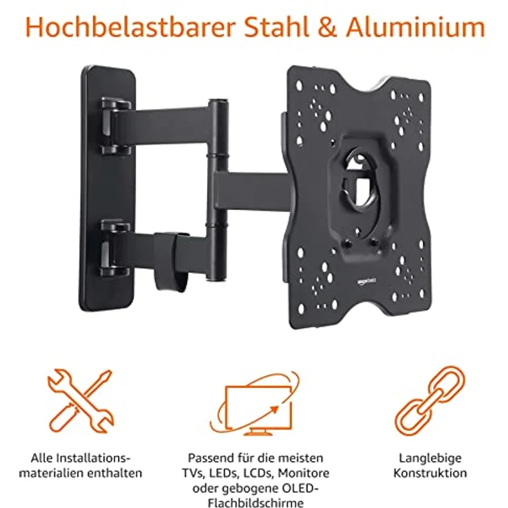 AmazonBasics - Bewegliche TV-Wandhalterung, für Fernseher mit einer Bildschirmdiagonale von 22-55 Zoll-56-140 cm – Bild 4