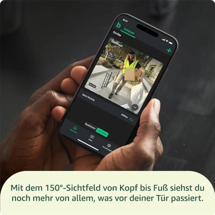 Blink Videotürklingel (System) | HD Kopf-bis-Fuß-Aufnahme, 2 Jahre Batterielaufzeit, IP-65, Alexa-kompatibel, Sync-Basismodul inklusive (Schwarz) – Bild 3
