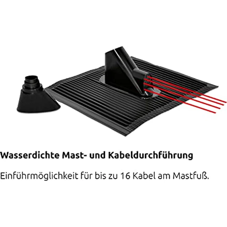 TechniSat Alu Dachziegel Set (mit Gummitülle zur wasserdichten Mast- und Kabeldurchführung 450 x 500mm) schwarz – Bild 5