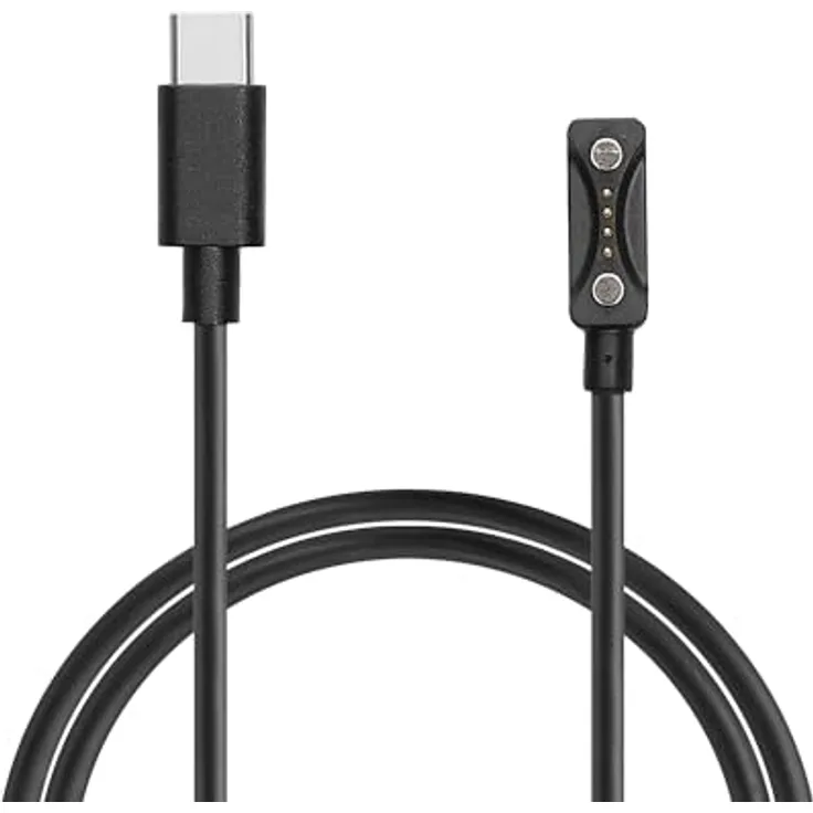 kwmobile USB C Ladekabel für Polar Pacer/Pacer Pro, 100 cm Ersatzkabel in Schwarz, schnelles und zuverlässiges Laden für Smartwatch und Fitnesstracker