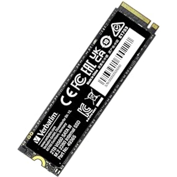 Verbatim Vi560 S3 SSD, internes SSD-Laufwerk mit 2 TB Datenspeicher, Solid State Drive mit SATA III M.2 2280 und 3D-NAND-Technologie, schwarz, ideal für Notebook und Ultrabook – Bild 1