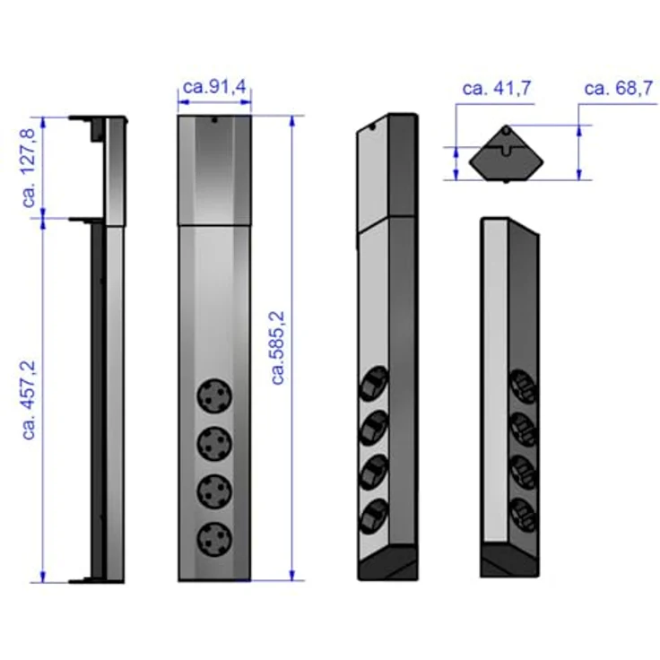 BACHMANN CASIA 4x Schutzkontakt, Edelstahl – Bild 5