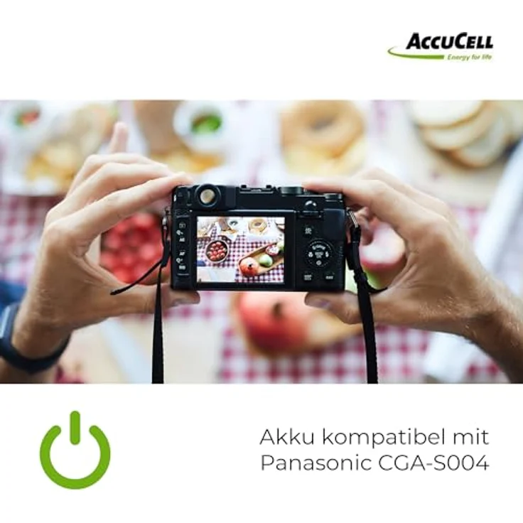 AccuCell Akku kompatibel mit Panasonic CGA-S004, DMW-BCB7, Li-Ion, 3,7V, 750mAh, 2,8Wh – Bild 2