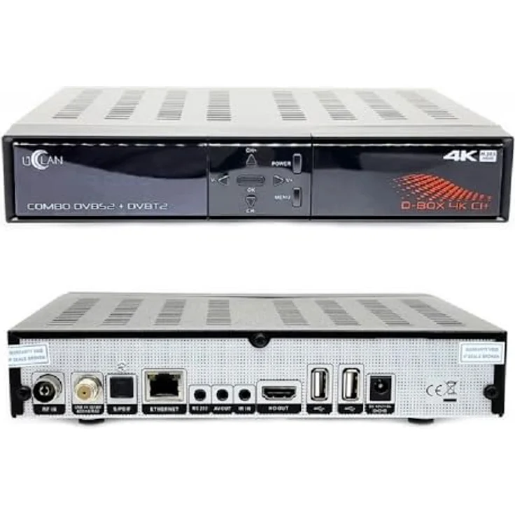 M@TEC UCLAN D-Box 4K UHD Combo Receiver mit CI+ Schacht & Kartenleser, Sat- Kabel- & DVB-T2 Receiver für CI Plus, für Satellitenschüssel Kabelfernsehen & DVBT2, HDMI, Multistream + M@tec HDMI Kabel – Bild 2