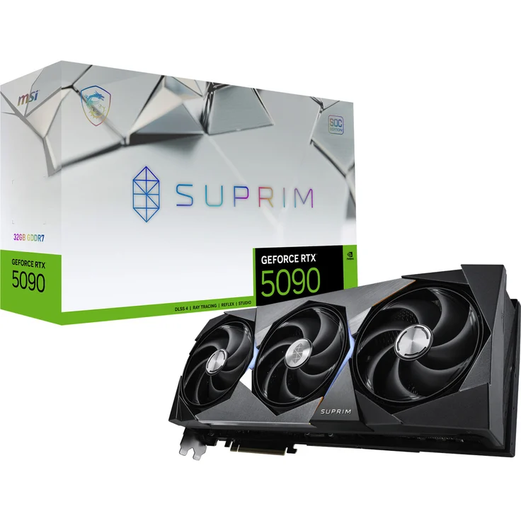 MSI GeForce RTX 5090 Suprim SOC 32GB GDDR7 Grafikkarte, PCI-Express 5.0, HDMI 2.1b, DisplayPort 2.1a – Bild 1