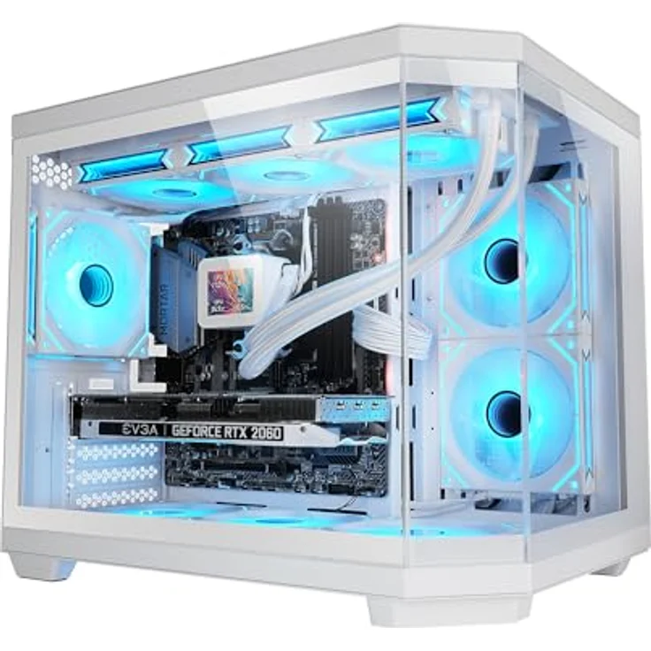Mars Gaming MC-3TCOREM, PC-Tower-Gehäuse in Weiß mit drei Hartglaspaneelen, optimierter Kühlung und Mikro-ATX Unterstützung – Bild 1