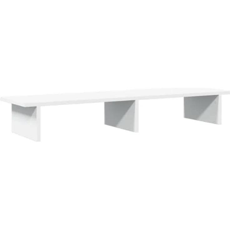 vidaXL Monitorständer, Weiß, Holzwerkstoff, 100x27x15 cm, für zwei Monitore, langlebig und pflegeleicht – Bild 1