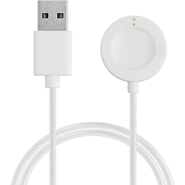 kwmobile USB Kabel Charger kompatibel mit Fossil Gen 6 5 4 Smartwatch/Skagen Falster 2 Ladekabel - Fitnesstracker Aufladekabel in Weiß. – Bild 1