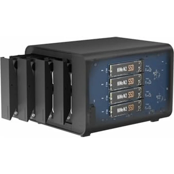 TERRAMASTER D8 Hybrid HDD NVMe Gehäuse USB 3.2 Gen 2 10Gbps Typ C 8Bay USB Storage Unterstützt RAID 0/1/Einzel/JBOD Exklusiv 2+6 RAID Hybrid Disk Array (Diskless) - Innovatives Hybrid-Gehäuse mit 128TB Speicherplatz – Bild 1