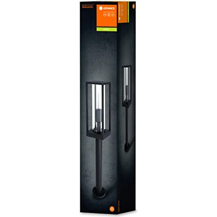 LEDVANCE LED Stehleuchte und Wegeleuchte für 1x E27 Leuchtmittel, Design Leuchte mit Rahmendesign für Aussen für dirkete Beleuchtung, 60cm Höhe, aus hochwertigem Aluminium, ENDURA FRAME 80CM Post E27 – Bild 2