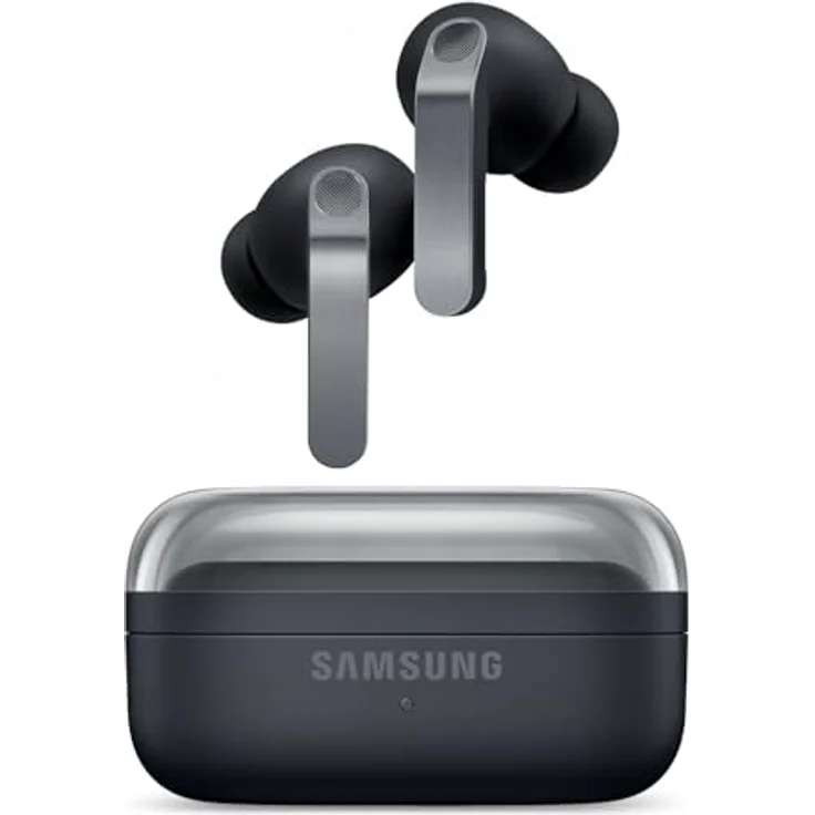 Samsung Galaxy Buds 4 Pro, Kabellose Hi-Fi Bluetooth-Kopfhörer mit 2-Wege-Lautsprechern, Adaptive Noise Cancelling, 360 Audio, AI Sprachsteuerung, Schwarz – Bild 1
