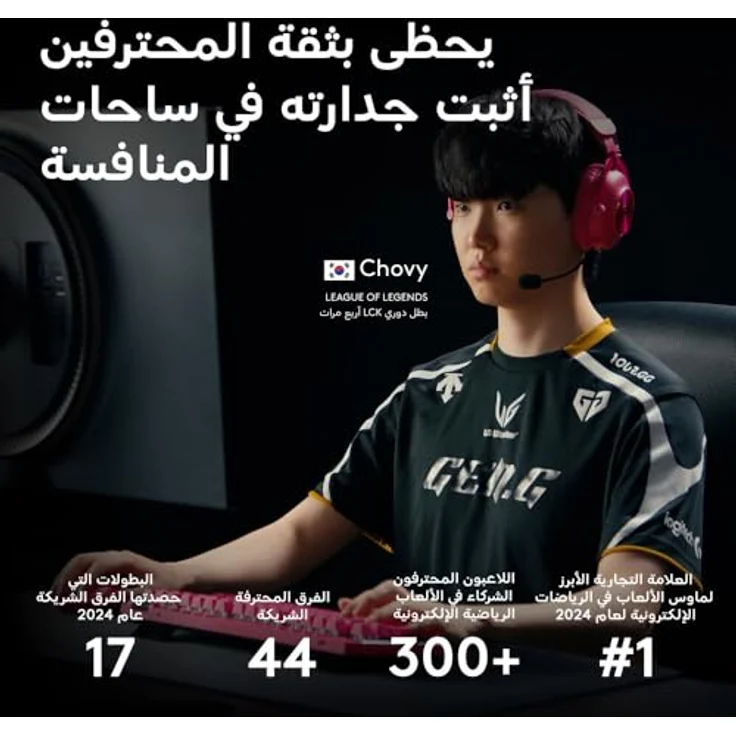 Logitech Pro 2 Lightspeed, Kabellose und kabelgebundene Gaming-Maus, Schwarz – Bild 3