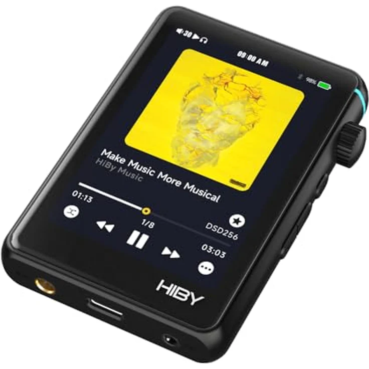 HiBy Hiby R3 II Hi-Res-Musik-Player, Dual-DAC ES9219C, DSD256, MQA16X, 3,2-Zoll-Bildschirm, Schwarz – Bild 3