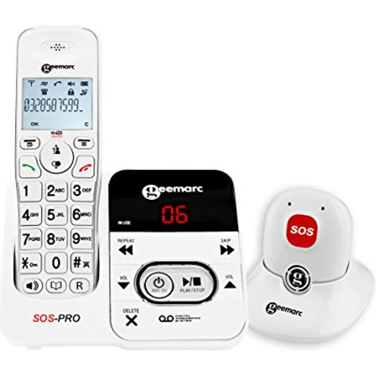 Geemarc AmpliDECT 295 SOS PRO schnurloses Großtastentelefon mit mobiler Freisprecheinrichtung (+Anrufbeantworter+ - Deutsche Version – Bild 2