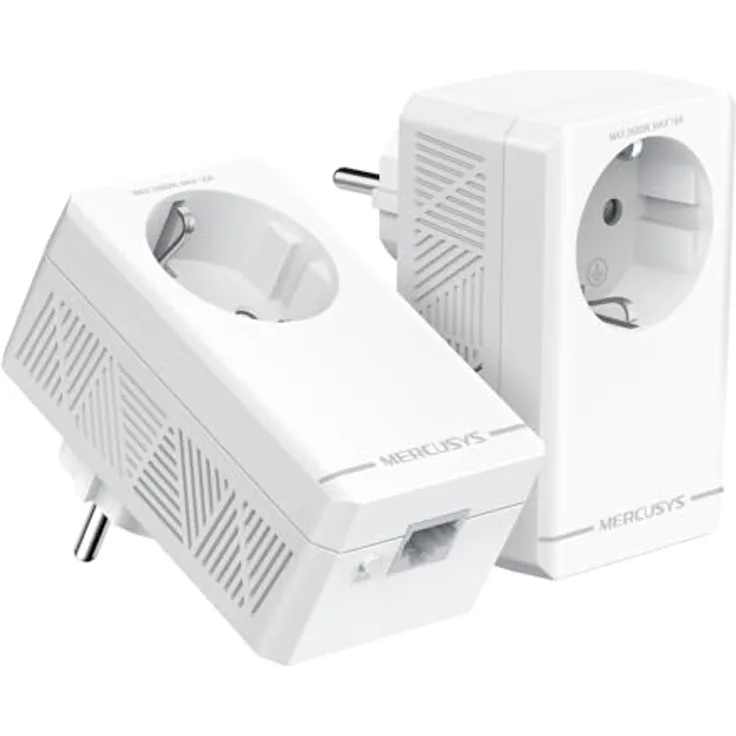 Mercusys AV1000, Gigabit Passthrough Powerline-Adapter mit 1000 Mbit/s und zusätzlicher Steckdose