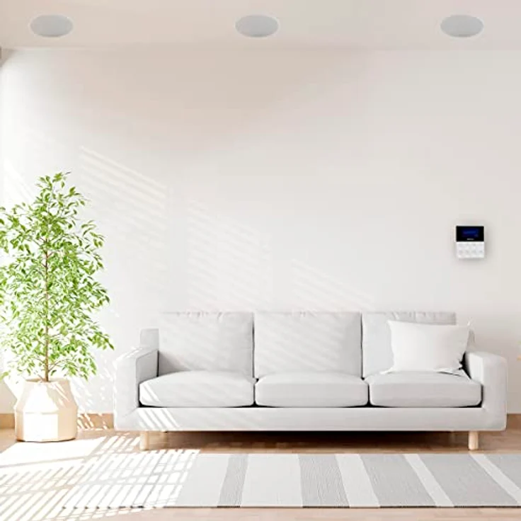 FONESTAR Mikro-Musikanlage KS-WALL-4, All-in-One-Sound-Kit mit 4 Deckenlautsprechern, Bluetooth, USB, FM-Tuner, Farbe Weiß – Bild 2