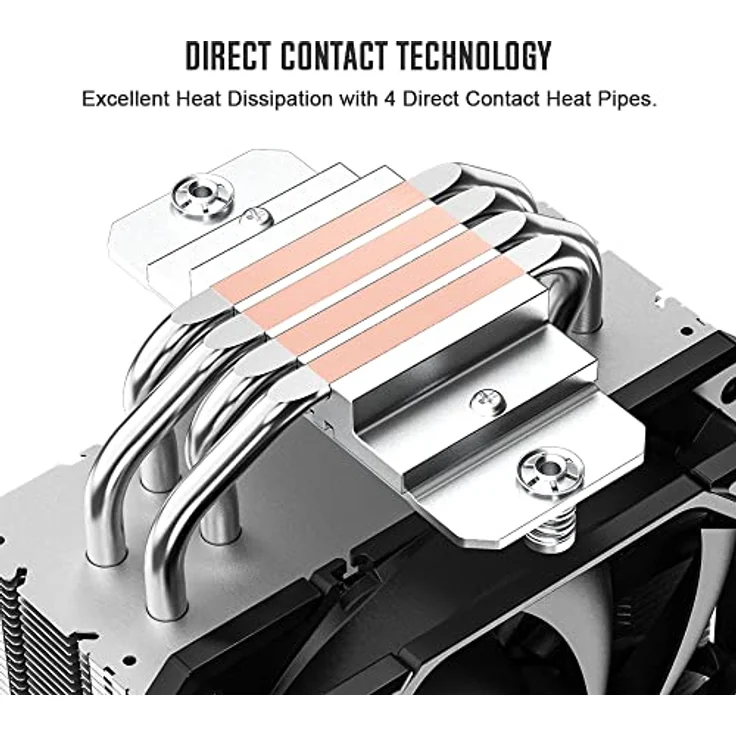 ID-Cooling SE-224-XTS, CPU Kühler mit 220W TDP, 120mm PWM-Lüfter und leiser Betrieb, kompatibel mit Intel und AMD – Bild 2