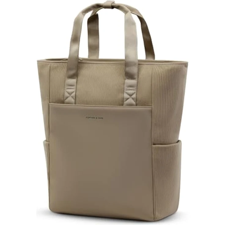 Kapten & Son Lindby Pro Cord Convertible Backpack 20L, Freizeitrucksack mit Laptopfach für 15-Zoll Geräte, Dusty Khaki braun – Bild 1