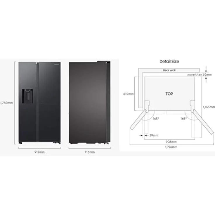 Samsung Side-by-Side mit Food Showcase-Tür und Wassertank, 628 L Premium Black Steel – Bild 8