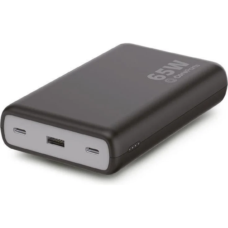 CoreParts PW7018LC-CP, 20.000 mAh Powerbank mit 65W USB-C und 1m Kabel, grau