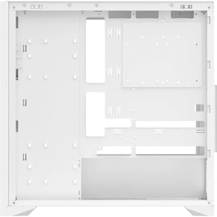 iTek Case Woody - Gaming Tower, ATX, 3x14cm White Fan, 2xUSB3, Type-C, Wood Front, Temp Glass Side Panel, White Edition – Bild 4