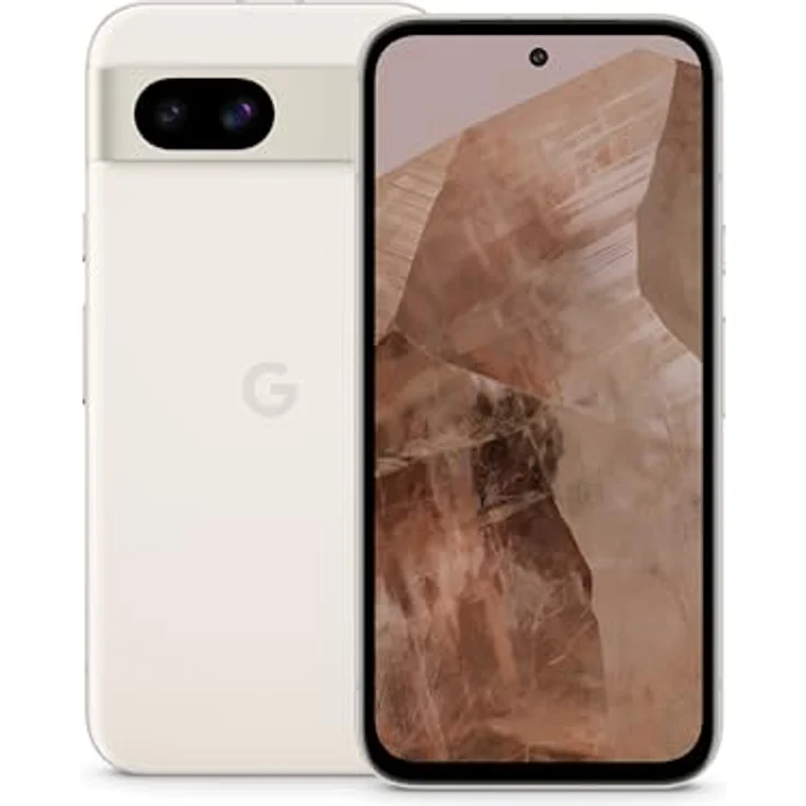 Google Pixel 8a: Android-Smartphone ohne SIM-Lock mit fortschrittlicher Pixel-Kamera, Langer Akkulaufzeit und leistungsstarken Sicherheitsfunktionen – Porcelain, 128 GB – Bild 1