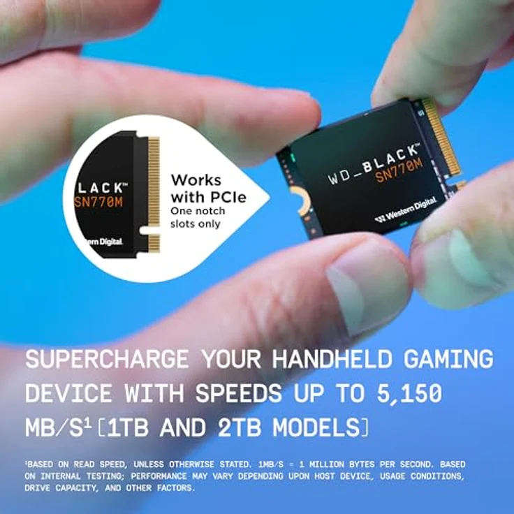 WD_BLACK WDBDNH0010BBK-WRSN SN770M M.2 2230 NVMe SSD für Handheld-Spielgeräte, Geschwindigkeiten bis zu 5.150 MB/s, TLC 3D NAND, ideal für Steam Deck und Microsoft Surface – Bild 4