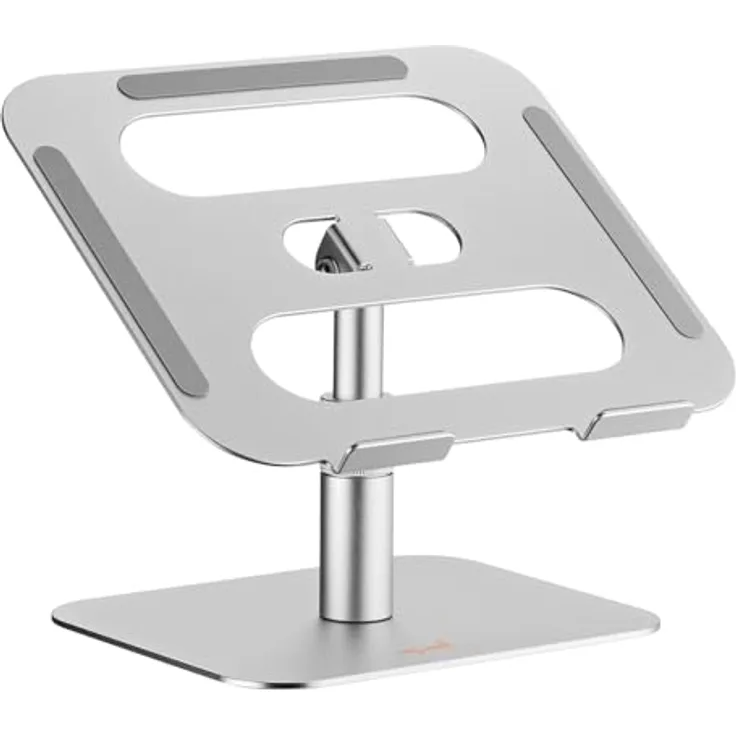 my wall höhenverstellbarer Laptop&Tablet Ständer - HT47L, edles Aluminium, 360° Drehbar, Höhenverstellbar, rutschfest, Tablet Ständer