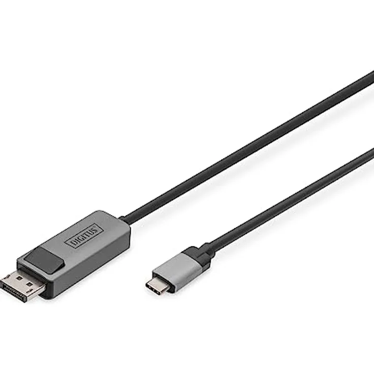 DIGITUS Displayport Adapterkabel - USB Typ-C zu Displayport 1.4-8k/30Hz - Bidirektional - 1m - schwarz