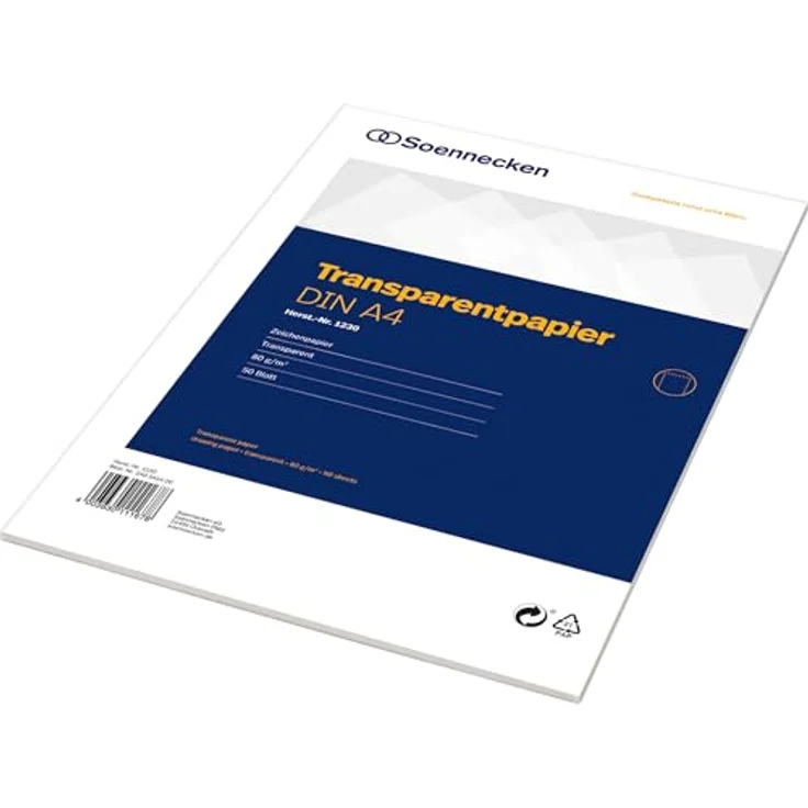 Soennecken Transparentpapier A4, 80 g/m², 50 Blatt, ideal für kreative Anwendungen und Präsentationen – Bild 2