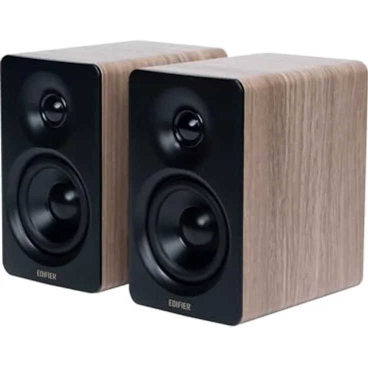 Edifier M60 Multimedia-Lautsprecher Bluetooth 5.3, 66W RMS, Hi-Res Audio & Hi-Res Wireless Audio, LDAC, 3" Mittelbass & 1" Hochtöner, USB-C & Aux-Eingänge, Kompakter Desktop Lautsprecher - Klasse Oak