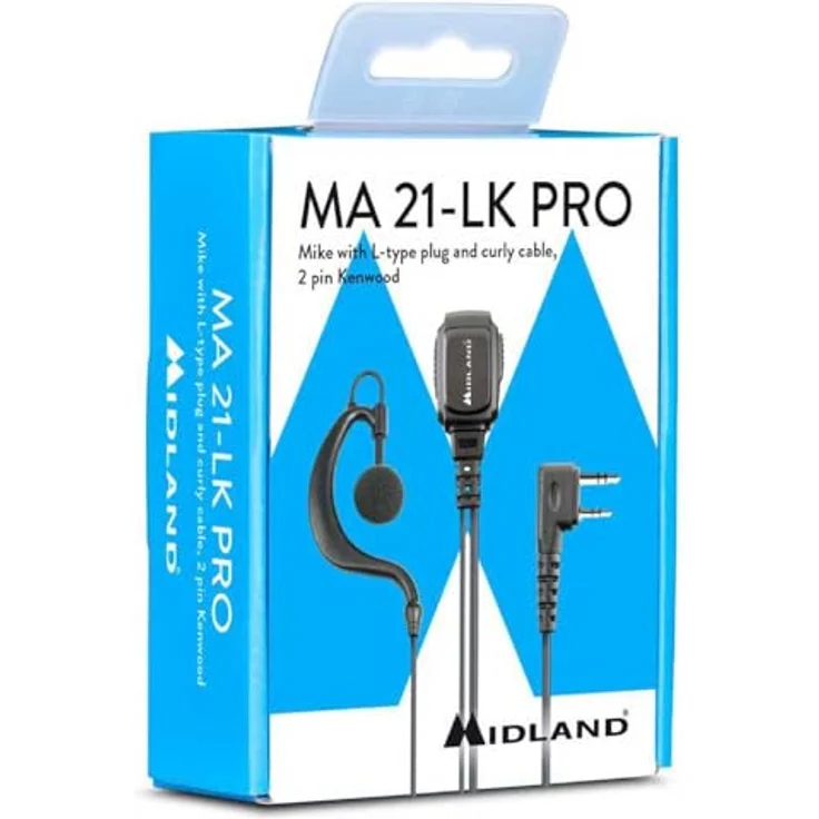 Midland MA21-LK PRO, Kabelgebundenes schwarzes monaurales Headset mit Bügelmikrofon, ergonomisch und robust für Funkgeräte mit Kenwood-Schaltung – Bild 2
