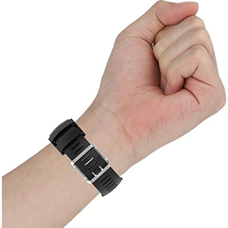 INF Ersatzarmband für Polar M200, Silikon schwarz, wasserabweisend, verstellbar für Handgelenke 140-220 mm, 24 mm Breite – Bild 4