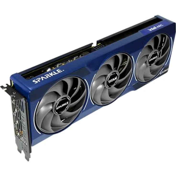 Sparkle Intel Arc B580 Titan OC, 12 GB GDDR6 Grafikkarte mit Torn Cooling 2.0, Atemlicht, Metallrückplatte - Blau – Bild 3