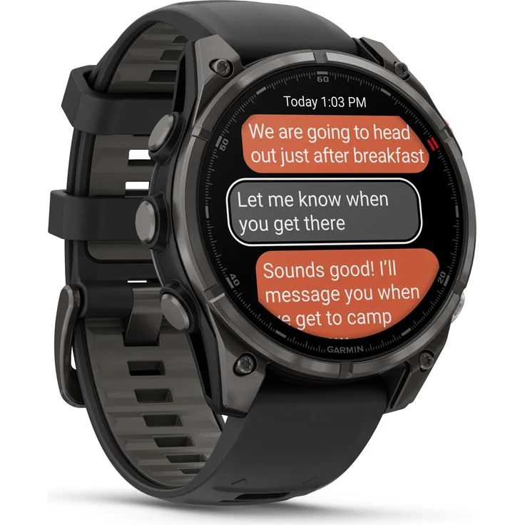 Garmin fēnix 8 Pro 47mm DLC Titan, Smartwatch mit inReach® Zwei-Wege-Messaging, GPS, wasserdicht bis 10 ATM und umfangreichen Trainingsfunktionen