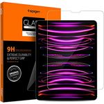 Spigen Glas.tR Slim Schutzfolie kompatibel mit iPad Pro 12.9 Zoll M2 (2022), iPad Pro 12.9 Zoll (2021/2020/2018), Kristallklar, Kratzfest, 9H Härte Folie