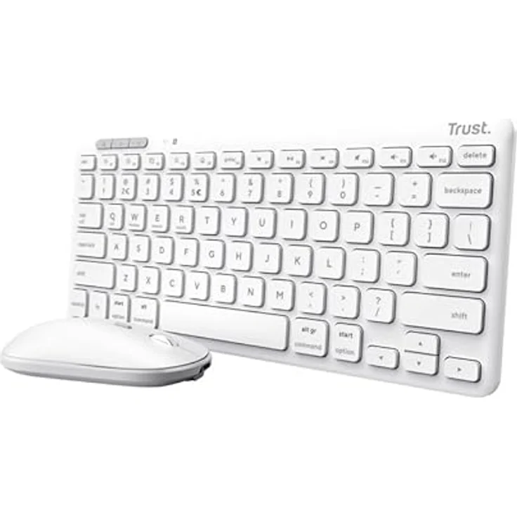 Trust Lyra Wireless Keyboard & Mouse White DE, Tastatur und Maus Set mit kabelloser Verbindung – Bild 2