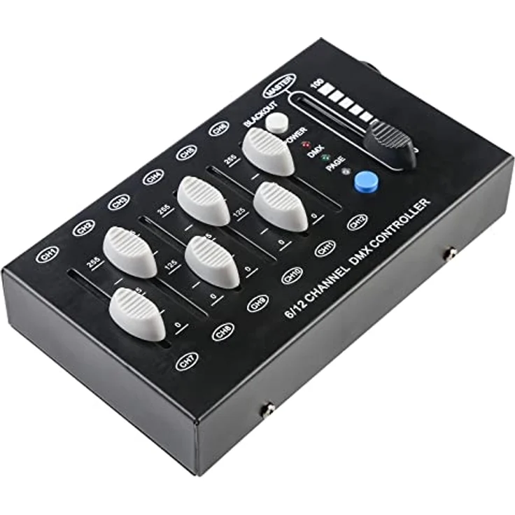 wecan DMX Controll Lichtmischpult, 12-Kanal Dimmer DMX Controller mit tragbarem Design für Par Lights und Fog Machines, schwarz – Bild 5