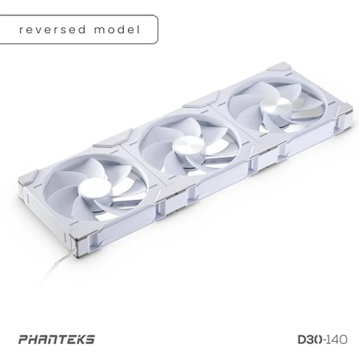 Phanteks D30 PWM Reverse Airflow, D-RGB Lüfter, 3er Pack - 140mm, weiß – Bild 2