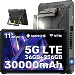 Blackview Active12Pro, 11 Zoll Rugged Tablet mit 120” Projektor, 30000mAh Akku, 120W Schnellladung, 36GB RAM, 256GB ROM, 108MP + 50MP Kamera, Dual 5G LTE, WiFi6, Android 15