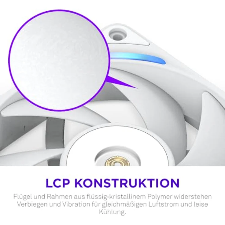 NZXT F360X Performance-Einzelrahmen-Lüfter, 3x 120mm PWM RGB Gehäuselüfter, maximale Luftförderung, LCP-Rahmen, magnetisches Fluid-Dynamic-Lager, Weiß – Bild 3