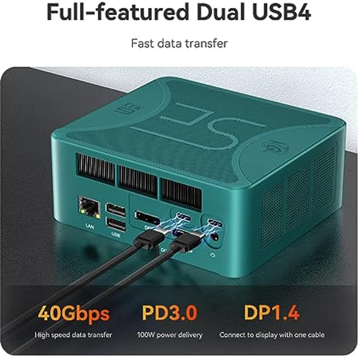 Beelink 8-Core 16-Thread Ryzen 7 7735HS 4.75GHz Processor Mini Pc, SER6 Pro Max 32G DDR5 RAM 500G PCIe 4.0 Mini Gaming Pc, Integrate 12-Core 2200MHz Graphics Support 4K@60Hz, USB4.0/USB3.2/WiFi6 BT5.2 – Bild 5