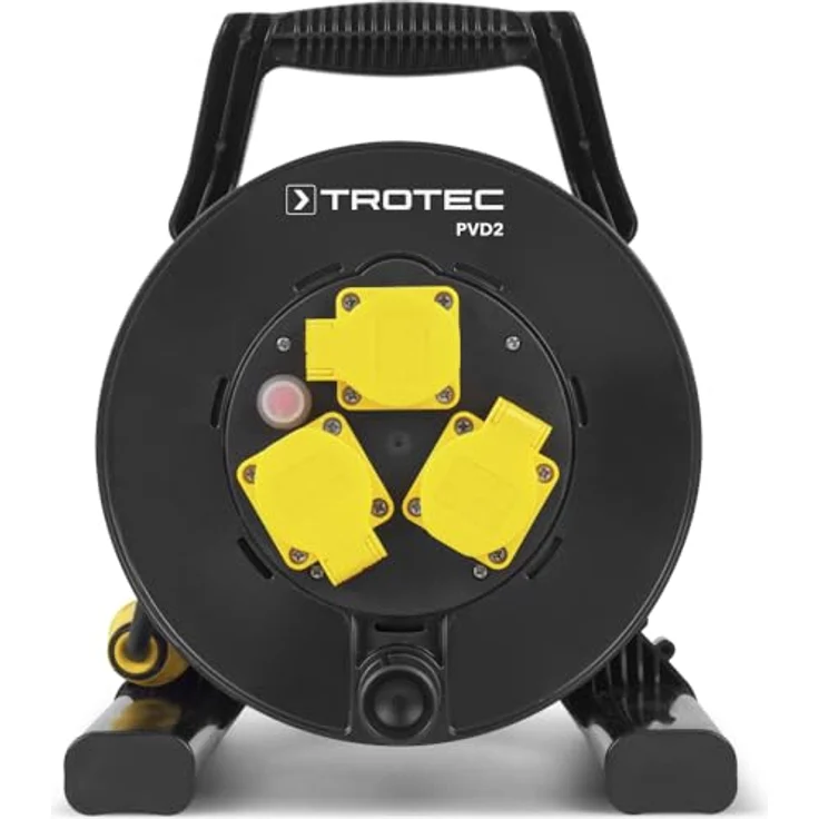 TROTEC PVD2 Kabeltrommel 25m Outdoor – 3 Schutzkontakt Steckdosen, IP54, für drinnen und draußen – Bild 2