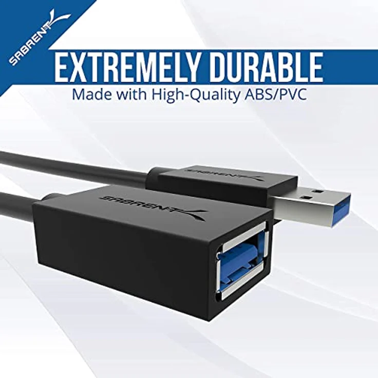 Sabrent USB Kabel - USB 3.0 Verlängerungskabel 1.80 Meter 22 AWG USB 3.0 - A-Stecker auf A-Buchse [Schwarz] (CB-3060) - Preisvergleich – Bild 6