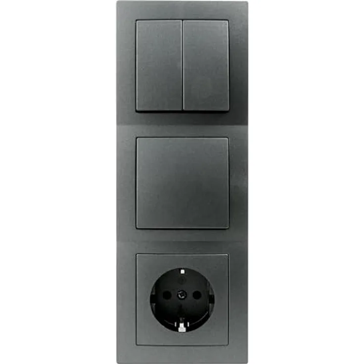 'Schalter und Steckdosen Set McPower Flair ''''Tür 3-fach'''' 4-teilig, anthrazit'