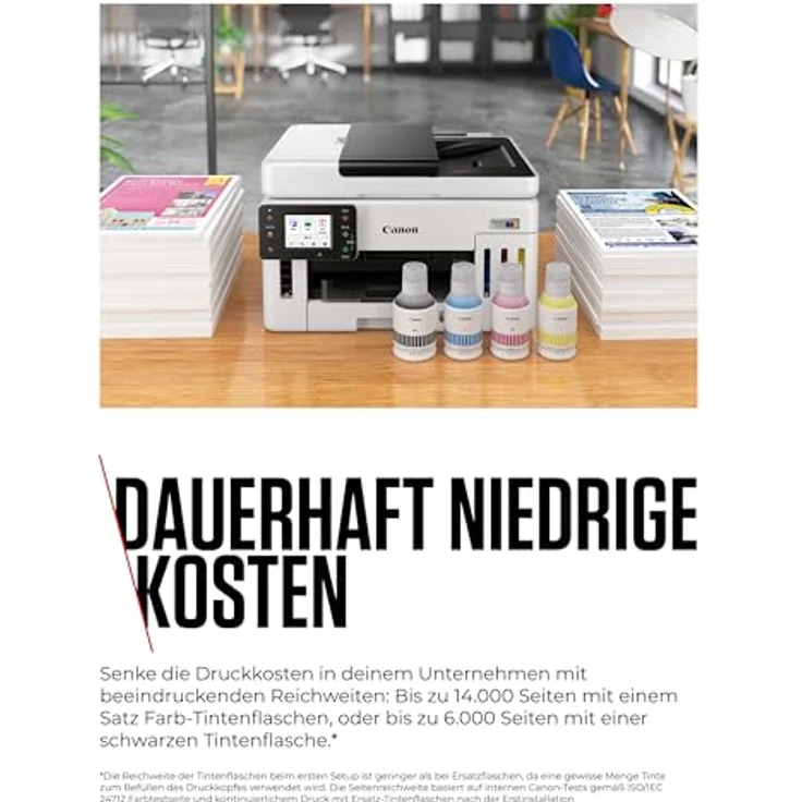 Canon MAXIFY GX6150 kompakter Büro-Drucker – Farbdrucker & Scanner All-in-One WLAN | MegaTank Tintenstrahldrucker mit Kopierer & Scanner | Wi-Fi, Ethernet & USB-Anschluss – Bild 3